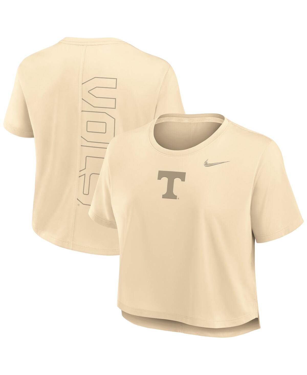 Nike Women's Tan Tennessee Volunteers Performance Cropped T-shirt In Tan