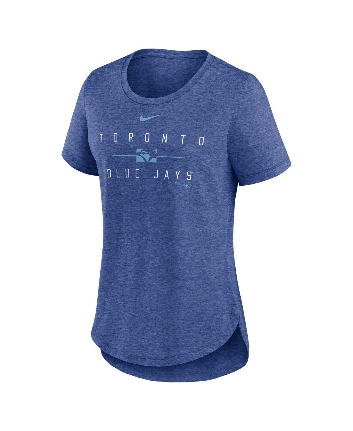 Nike Women's Heather Royal Toronto Blue Jays Knockout Team Stack Tri-blend Scoop Neck T-shirt In Heather Royal