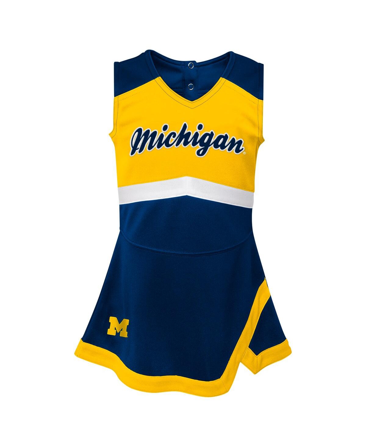 Outerstuff Girls Toddler 2-piece Navy Michigan Wolverines Cheer Captain Dress And Bloomers Set