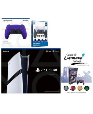 PlayStation 5 Pro with Extra Volcanic Red Controller, FPS Grip Kit and MightySkins Decal Voucher Plus 2 Year CPS Extended Warranty
