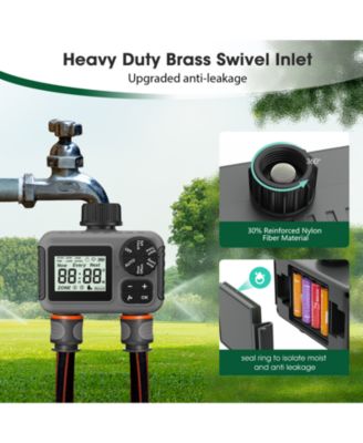 2 Zone Digital Water Timer Sprinkler Timer Outdoor for Lawn Garden Rain Delay Manual Automatic Watering