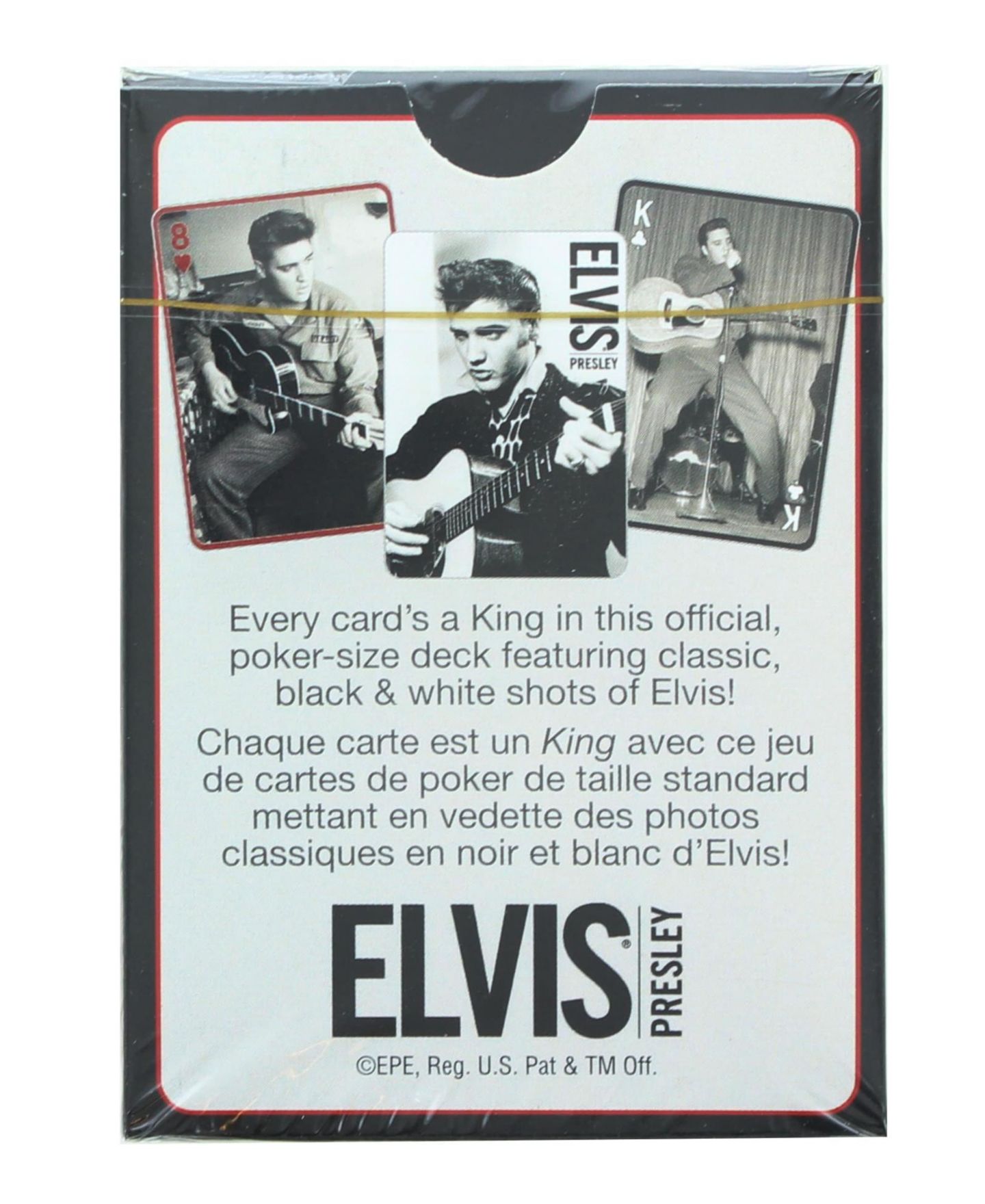 Детские игрушки NMR Distribution Elvis Presley Black and White Playing Cards 52 Card Deck + 2 Jokers — фото 3