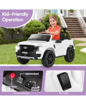 Officially Licensed Ford Ranger 12V Kids Ride-On Car with Remote Control and Bluetooth Music