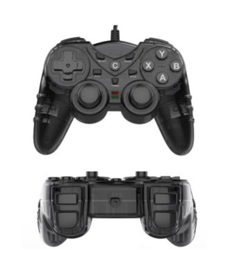 1pc Black Translucent Dual Vibration USB Wired Game Controller for PS3 PC TV Box