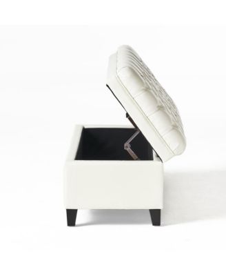 PU Leather Storage Bench Classic Tufted Ottoman Multifunctional Bedroom and Living Room Bench