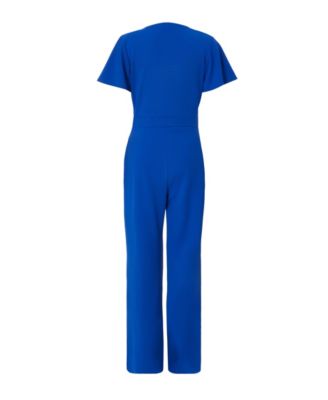 Women's Scuba Crepe Wrap Front Palazzo Jumpsuit