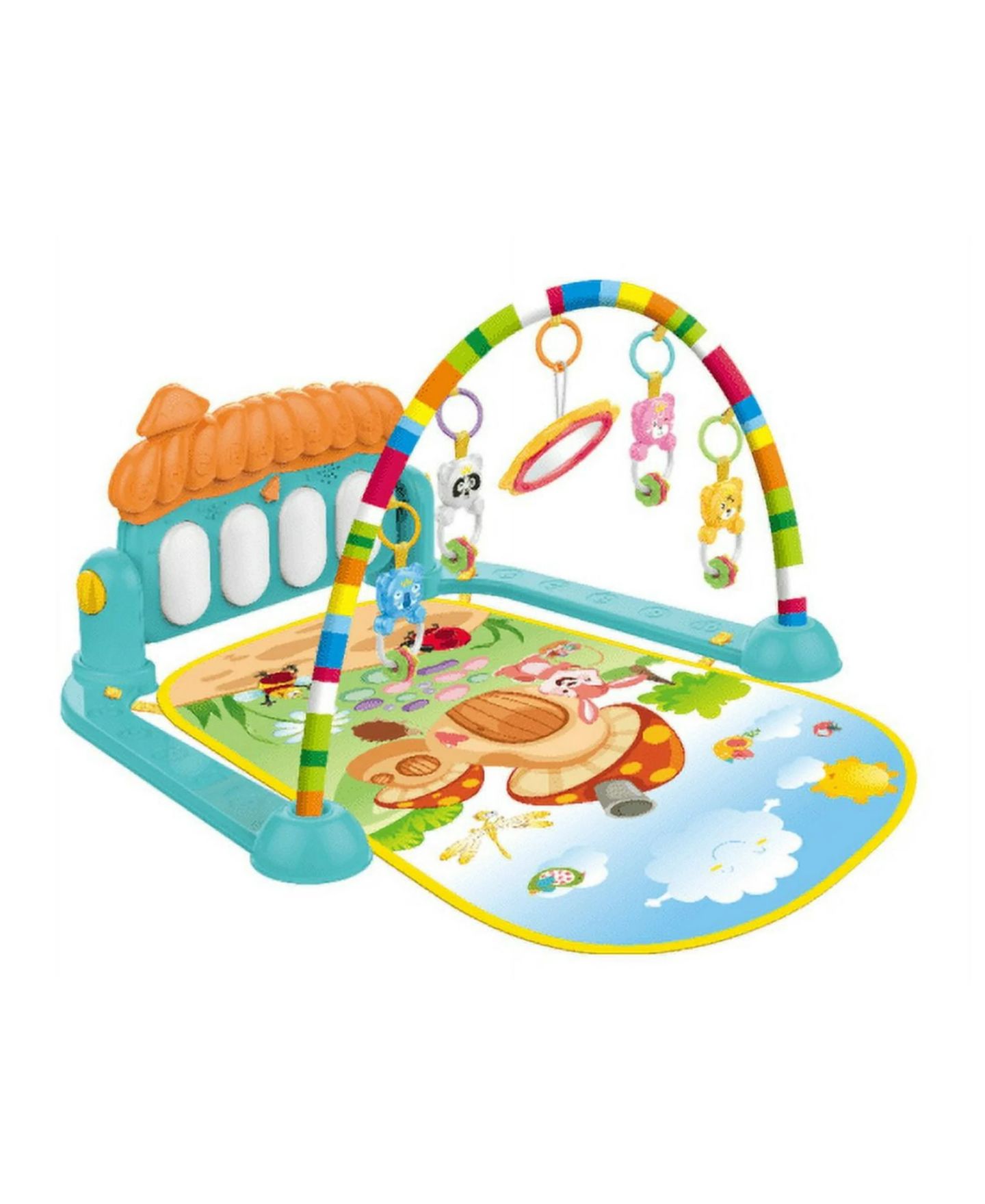 Детские игрушки Cowin Baby Play Mat Newborn Piano Toys Music Mirror Gym Floor Playmat Infants — фото 2