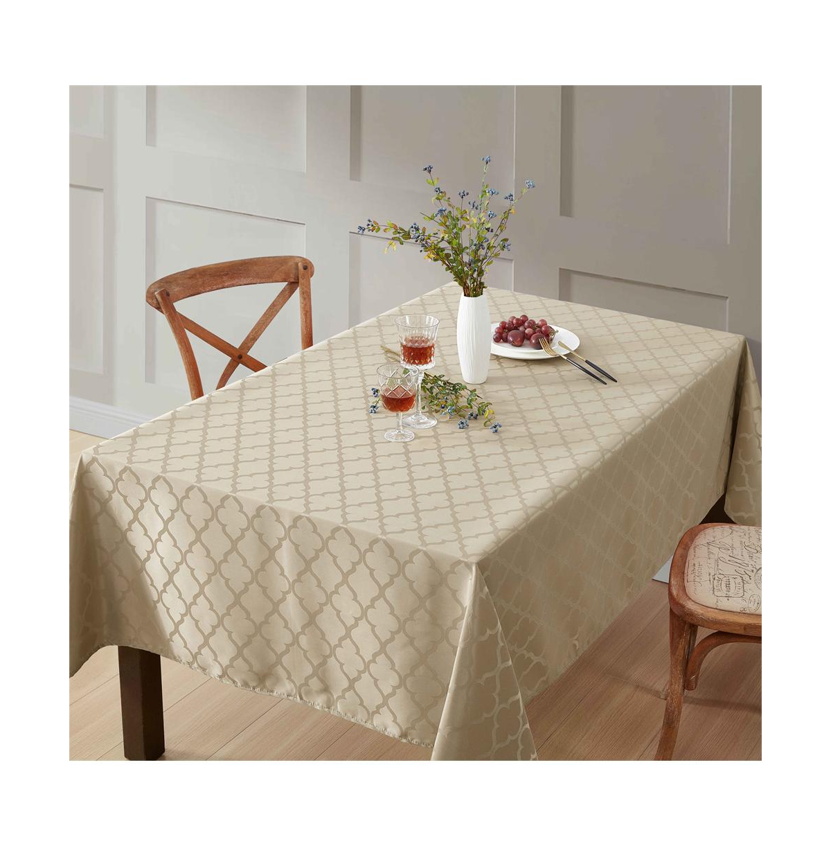 Modena Fabric Tablecloth, Jacquard Fabric Table Cloth for Rectangle Table, Advanced Water Resistance, Fade, Wrinkle, and Stain Resistant Table