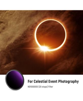 58mm ND1000000 Fixed Neutral Density Lens Filter, 20 Stops Ultra Dark ND Filter for DSLR Camera, Multi Resistant Coated HD Optical Glass, Lens Filter for Celestial Event Photography