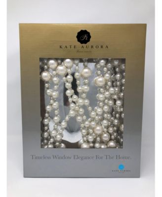 1 Piece Premium Luxury Large Pearl Beaded Window Curtain Panel - 84 in. Long