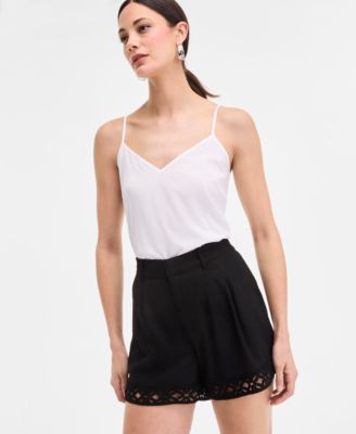 Women's Crochet-Trim Shorts, Exclusively at Macy's