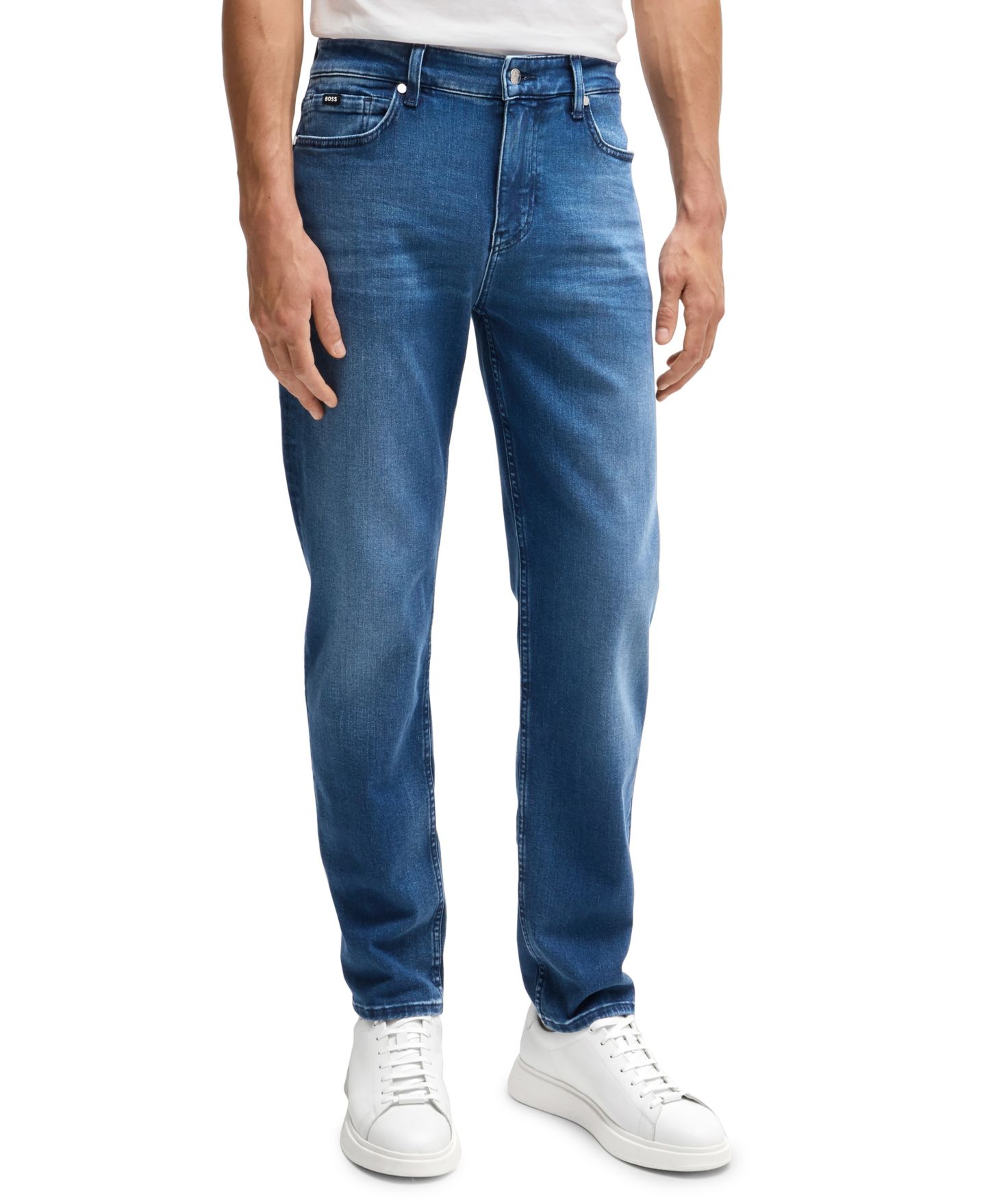 Мужские джинсы Hugo Boss Soft-Touch Denim Regular-Fit, цвет: Синий — фото 1