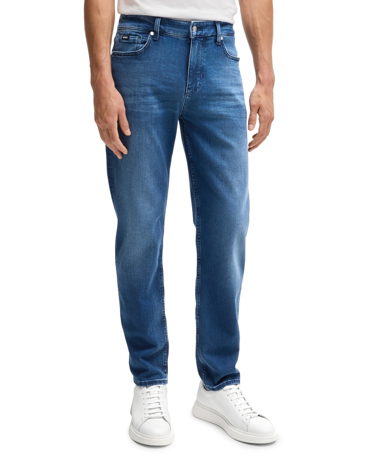 Shop Hugo Boss Boss By  Men's Soft-touch Denim Regular-fit Jeans In Open Blue