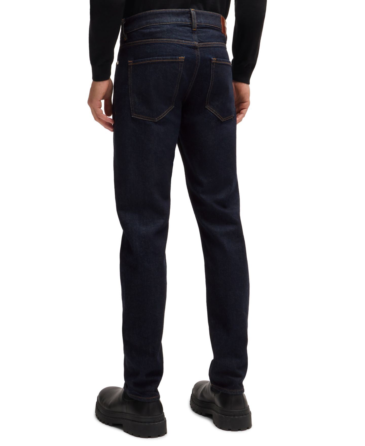 Мужские джинсы Hugo Boss Stretch Denim Slim-Fit, цвет: Тёмно-синий — фото 4