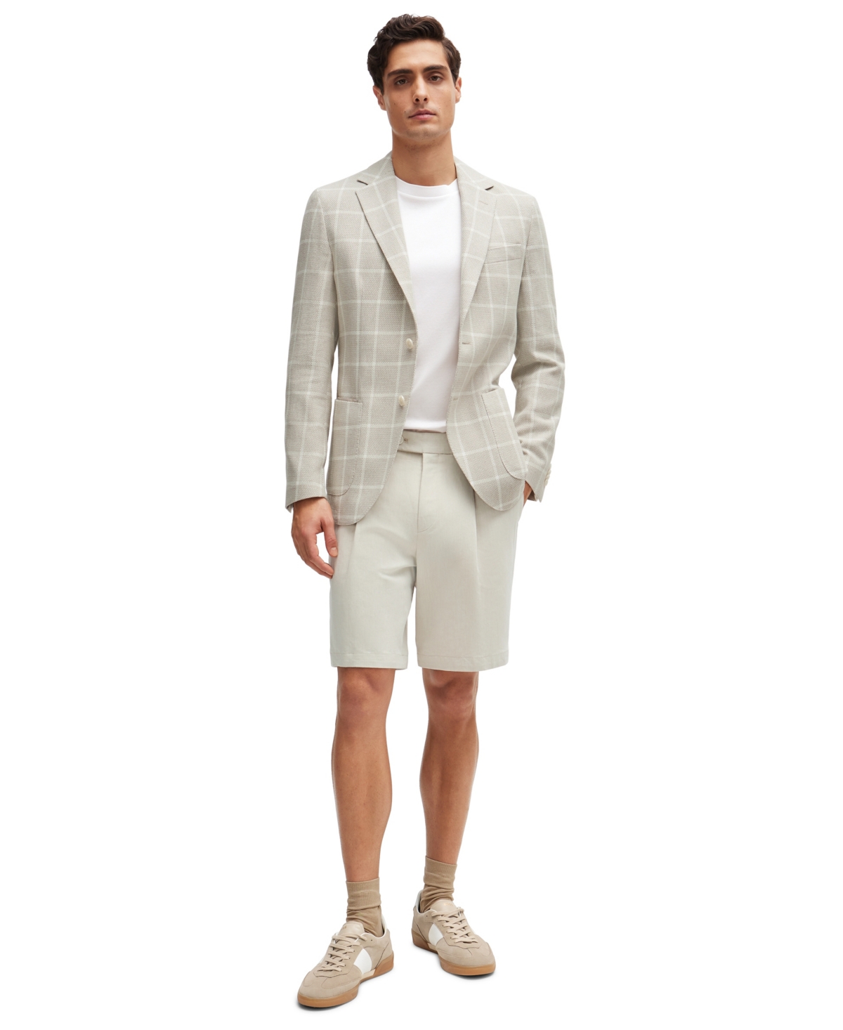 Hugo Boss Tiburt Regular-fit T-shirt In Open White