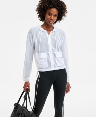 Women's Mesh Relaxed Full-Zip Hoodie, Exclusively at Macy's