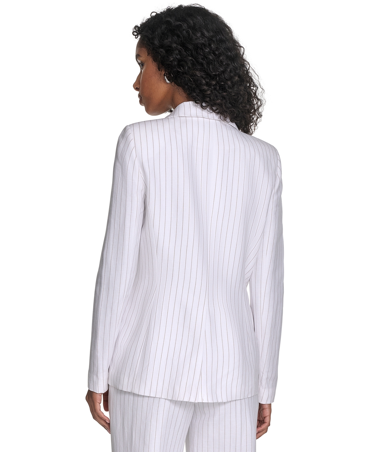 Shop Calvin Klein Women's Pinstriped One-button Blazer