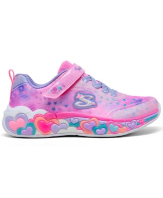 Little Girls' S-Lights: Eternal Heart Lights Light-Up Fastening Strap Casual Sneakers from Finish Line