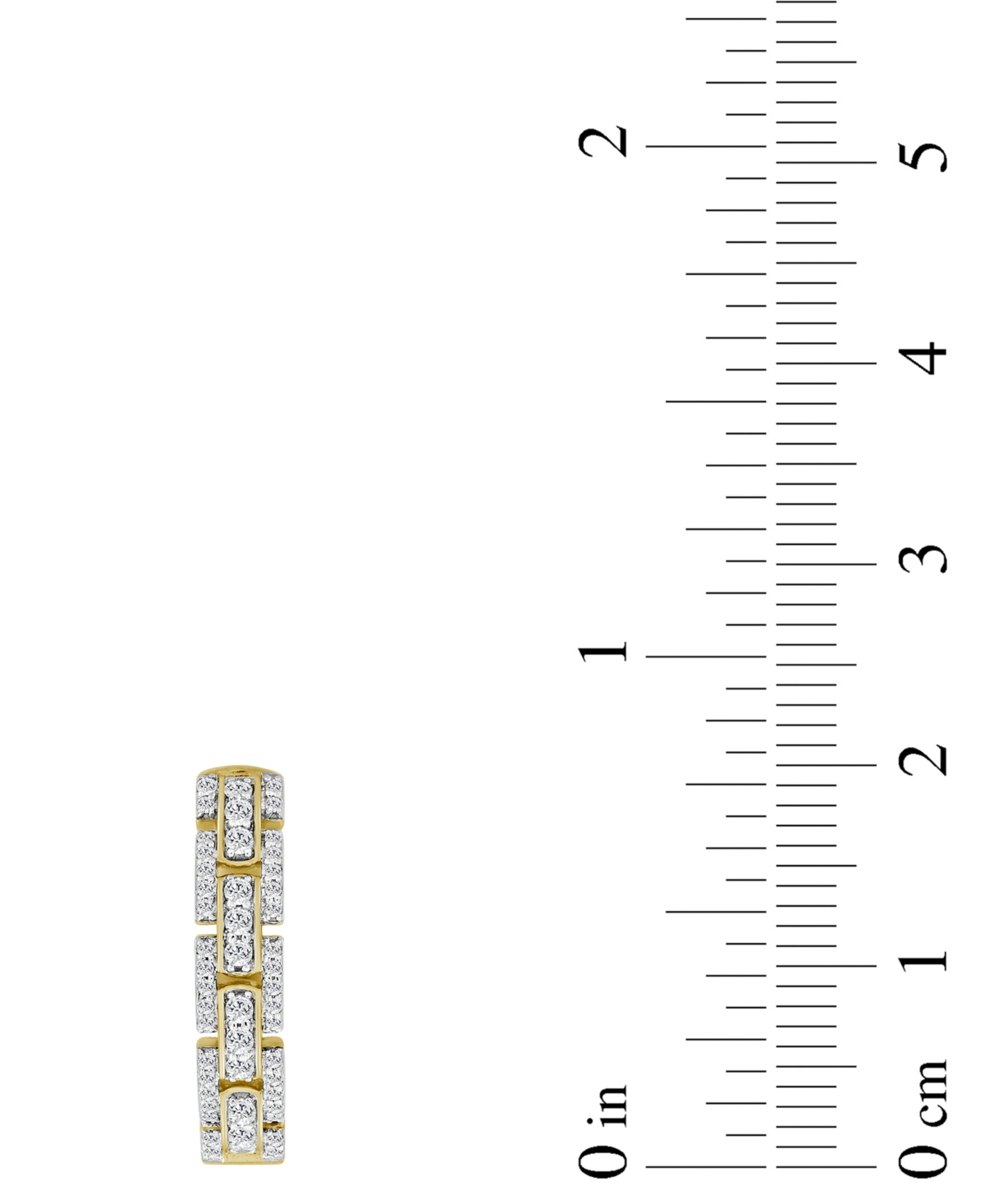 Macy's Diamond Triple Row Small Hoop Earrings (1/2 Ct. T.w.) In 14k Gold