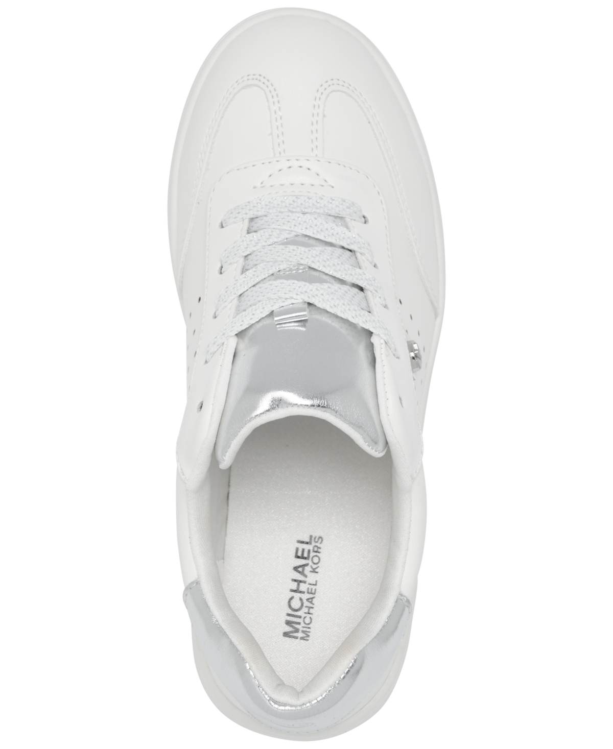 Michael Kors Toddler Girls' Jem Scotty Casual Sneakers From Finish Line In White,silver