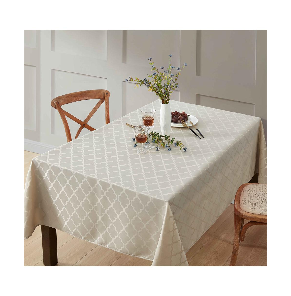 Modena Fabric Tablecloth, Jacquard Fabric Table Cloth for Rectangle Table, Advanced Water Resistance, Fade, Wrinkle, and Stain Resistant Table