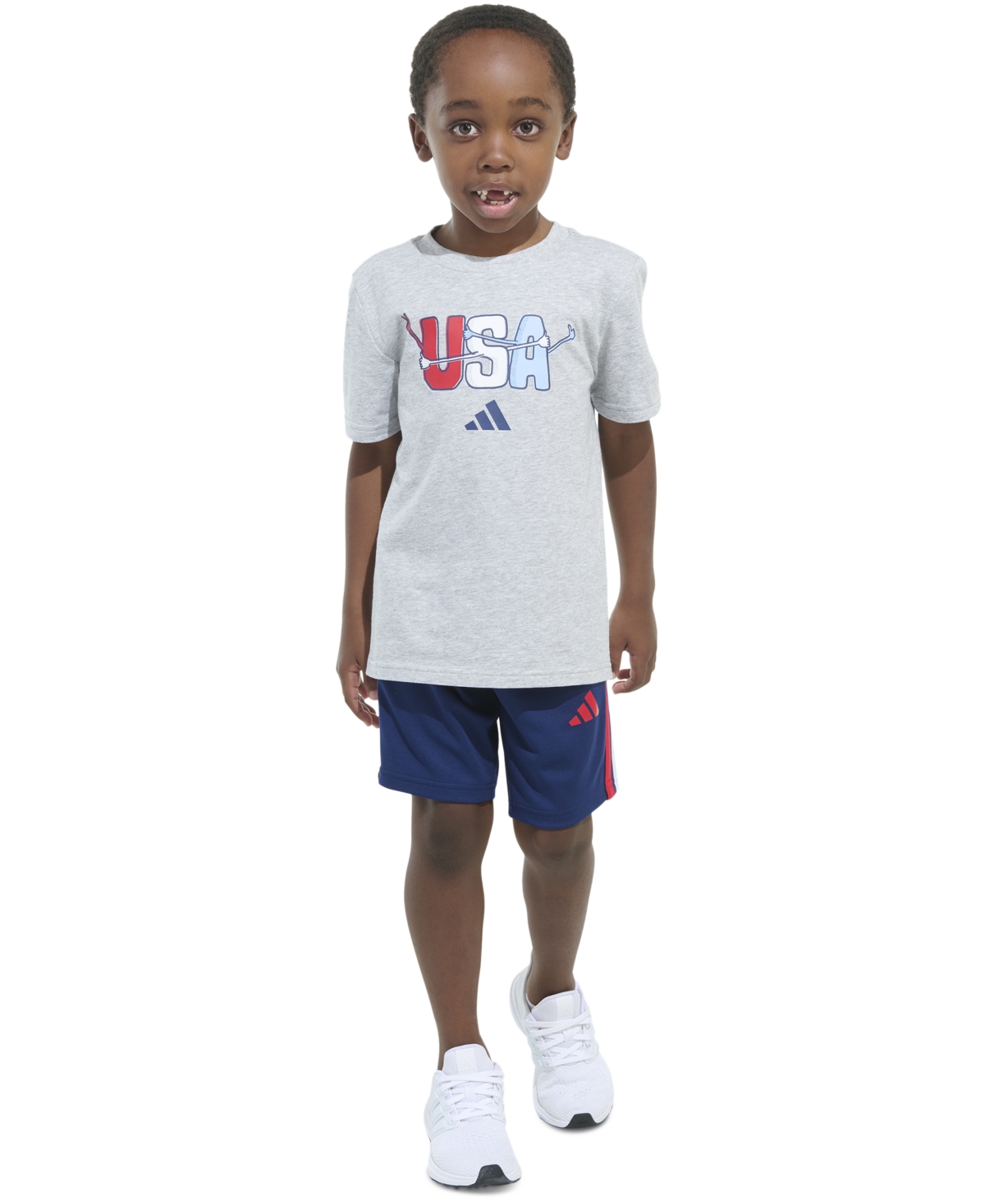 Adidas Originals Toddler & Little Boys Graphic T-shirt & Stripe Shorts, 2 Piece Set