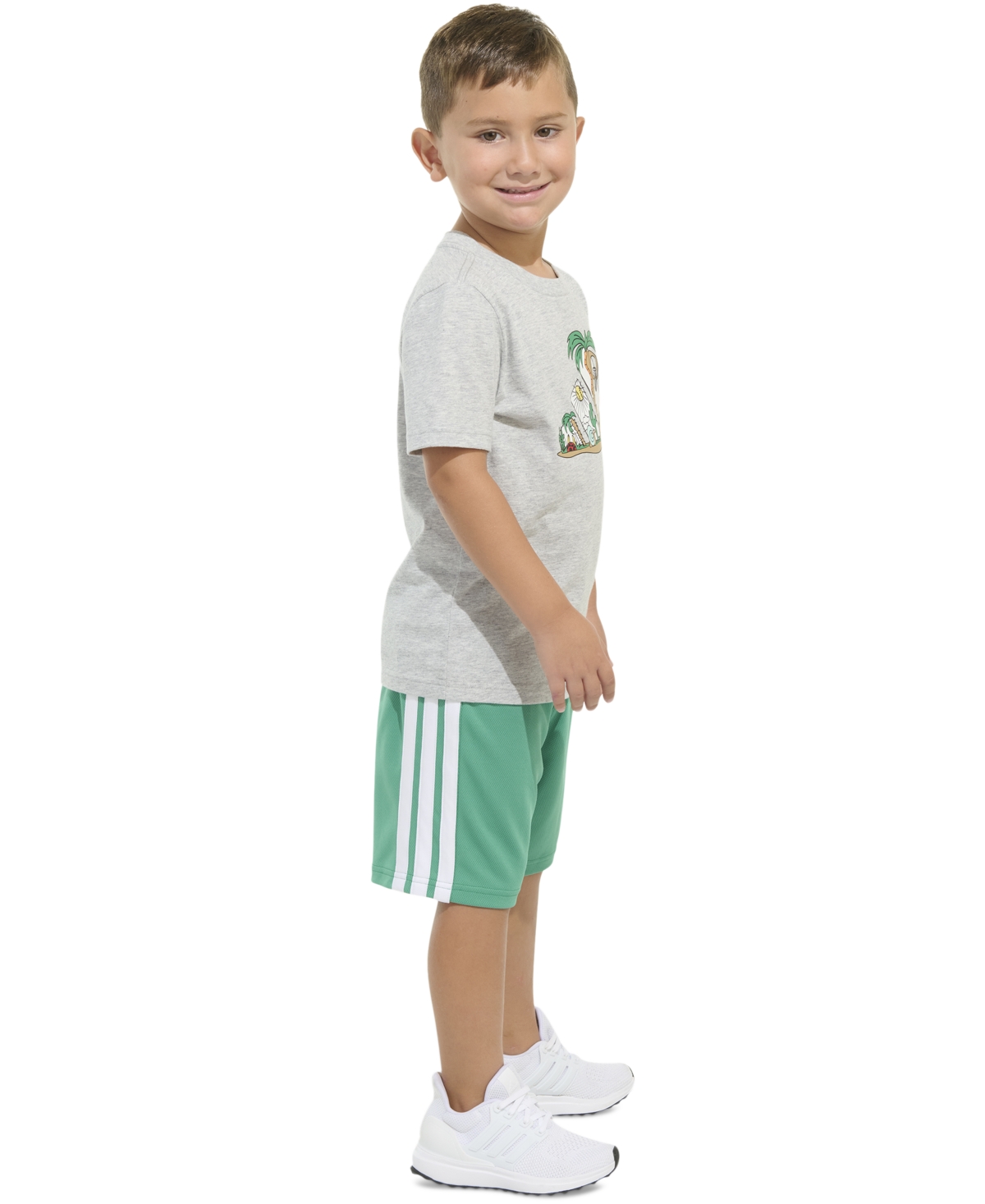 Adidas Originals Toddler & Little Boys Graphic T-shirt & Stripe Shorts, 2 Piece Set