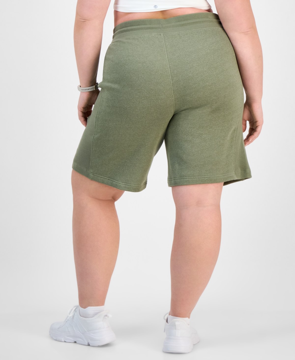 Id Ideology Plus Size Cotton-blend Pull-on Bermuda Shorts, Exclusively At Macy's