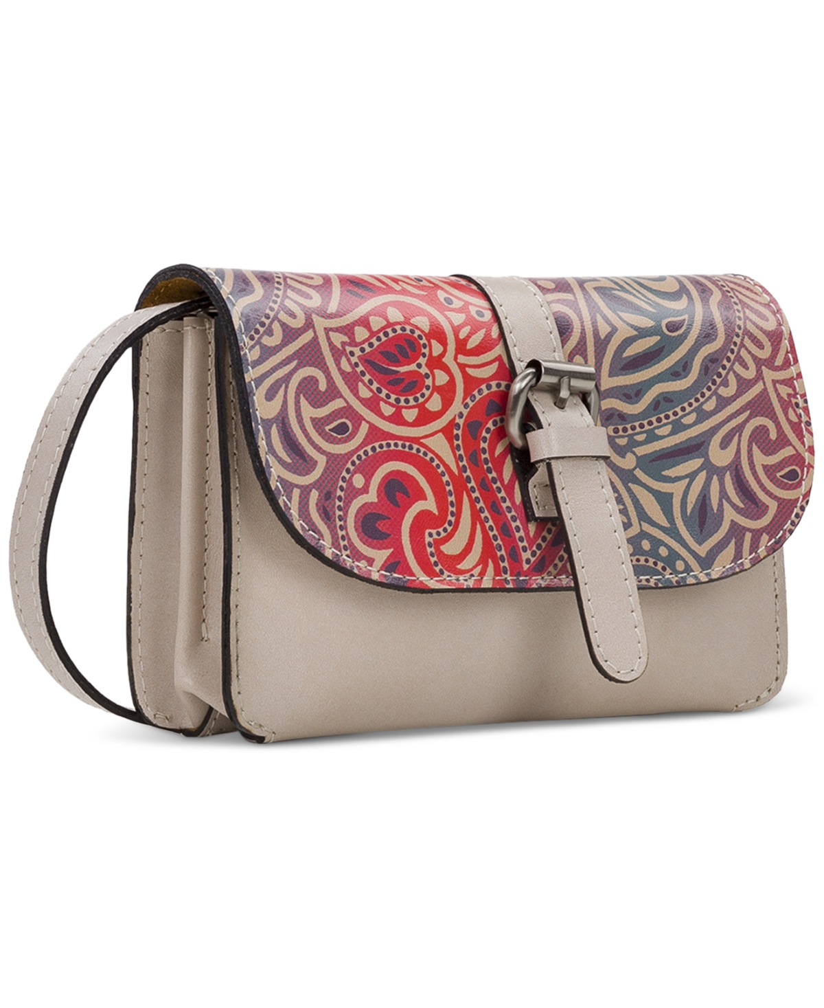 Shop Patricia Nash Torri Small Leather Crossbody In Chalk White,greek Ombre