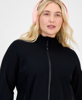 Plus Size Soft Flex Solid Full-Zip Jacket, Created for Macy's