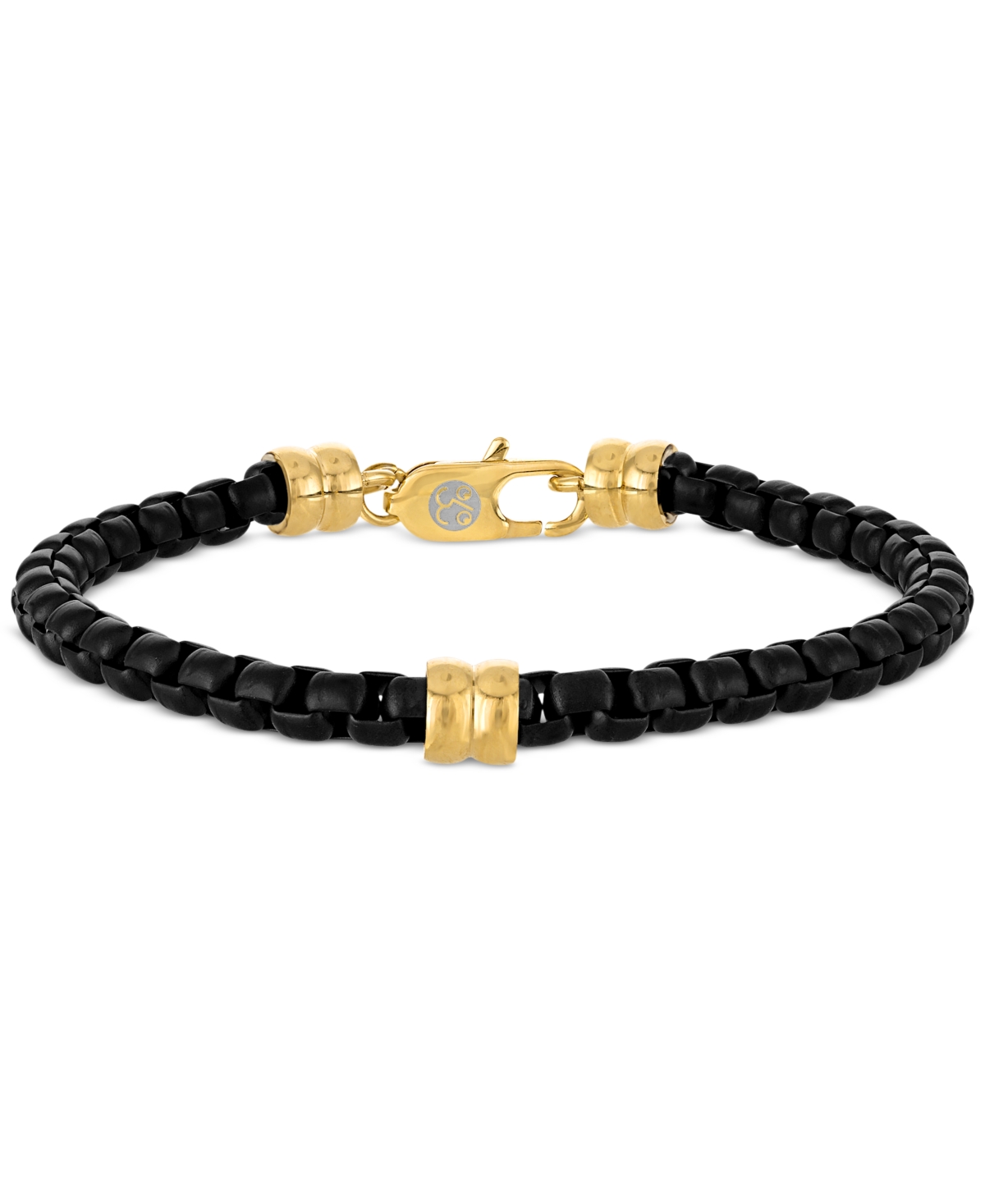 Box Link Chain Bracelet in Black & Gold-Tone Ion Plated Stainless Steel, Exclusively at Macy's - Black