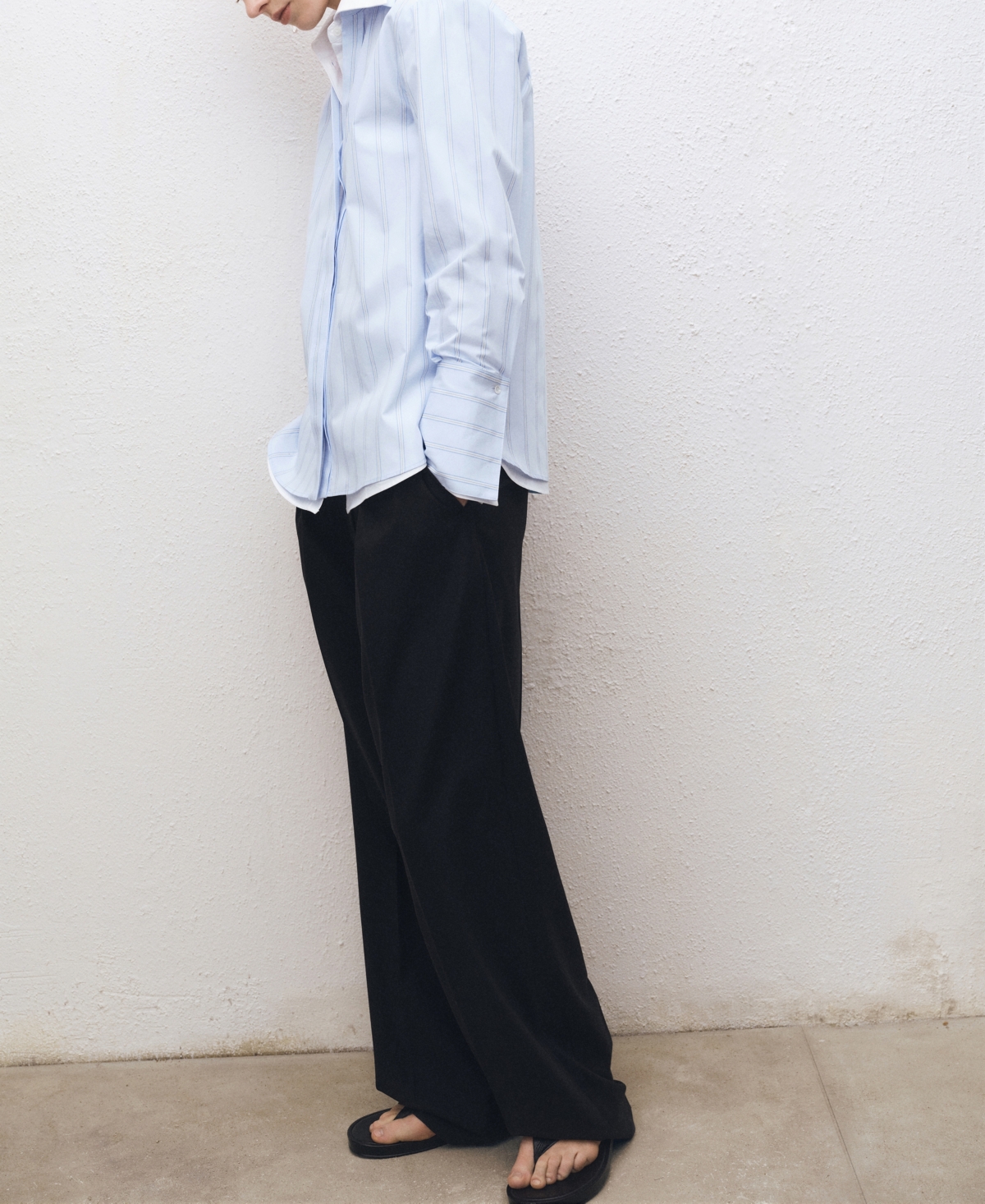 Mango Regular Fit Stripe Cotton Button-up Shirt In Sky Blue