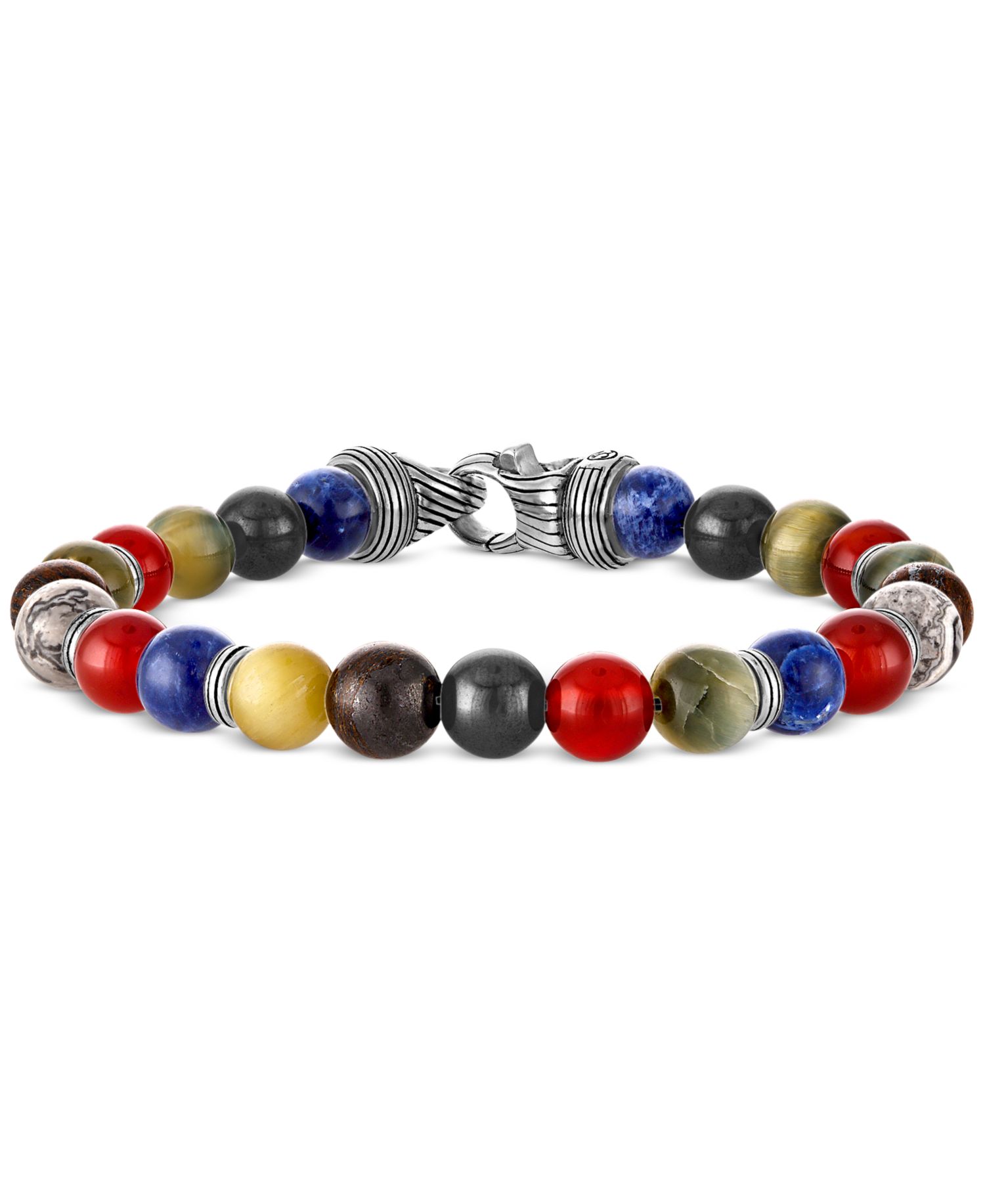 Multi-Stone Beaded Bracelet in Sterling Silver