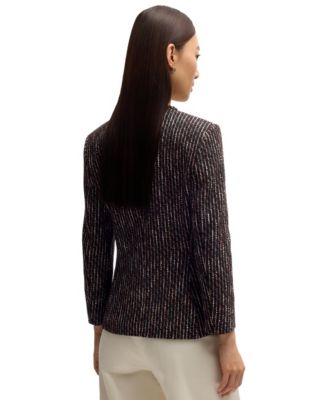 Women's Multicolored Boucle Slim-Fit Blazer