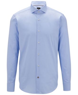 Men's Stretch-Cotton Twill Regular-Fit Dress Shirt