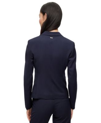 Women's Virgin Wool Regular-Fit Button-Up Jacket