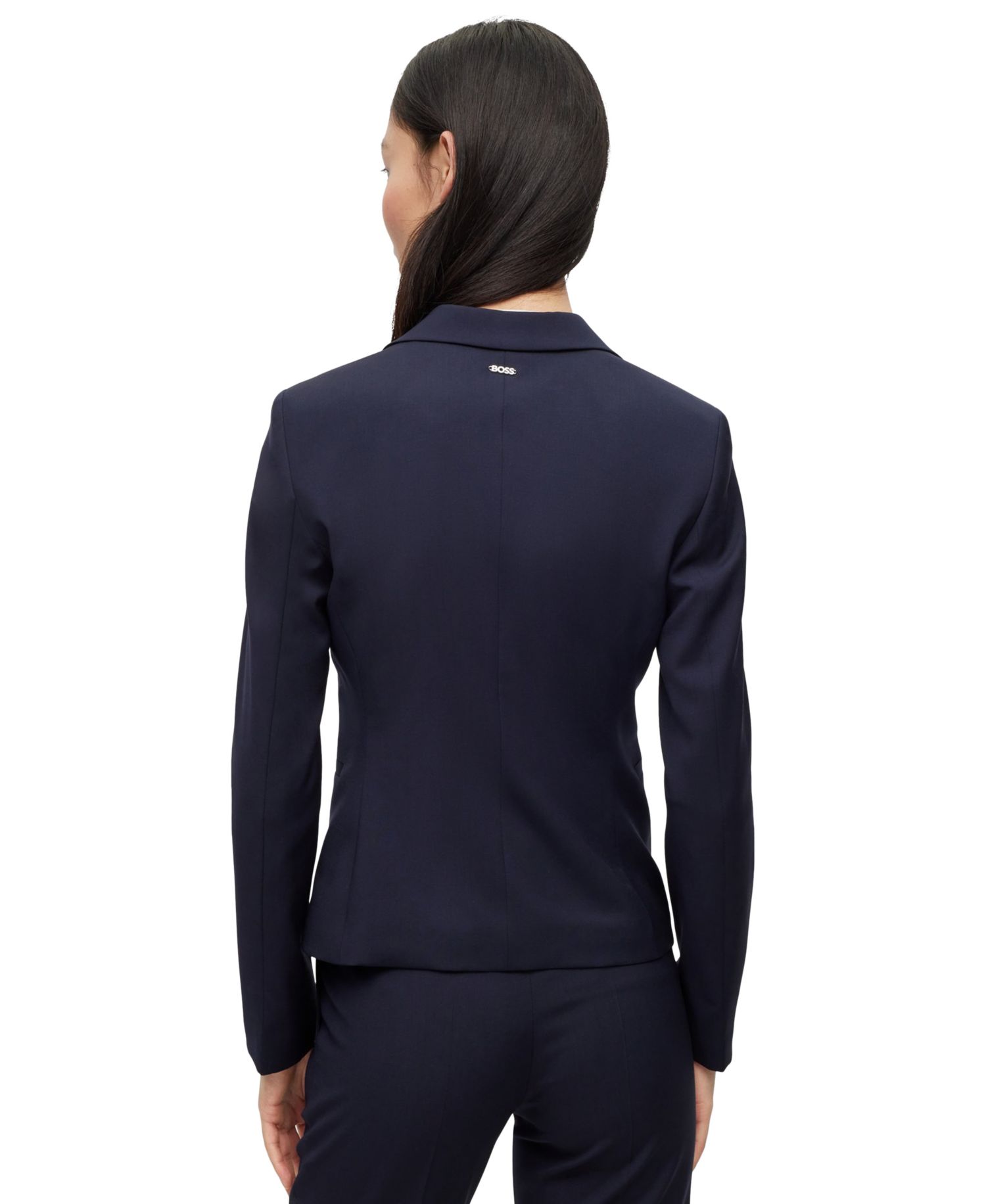 BOSS by Women's Virgin Wool Regular-Fit Button-Up Jacket
