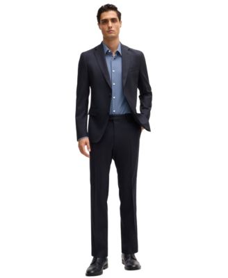 Men's Slim-Fit Printed Performance Dress Shirt