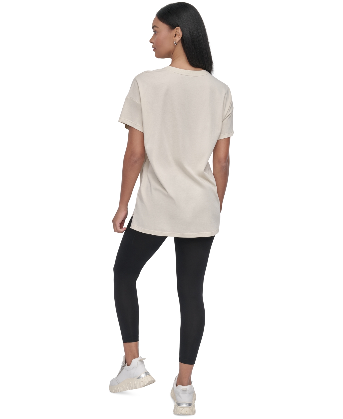 Shop Dkny Sport Women's Glitter Logo Varsity T-shirt