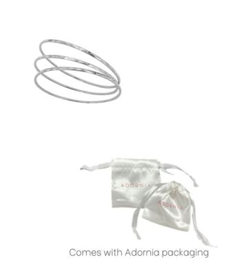 Silver Hammered 3mm Bangle Set