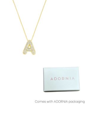 Gold Pave Bubble Letter Necklace