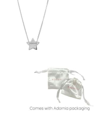 Silver Diamond Star Charm Necklace