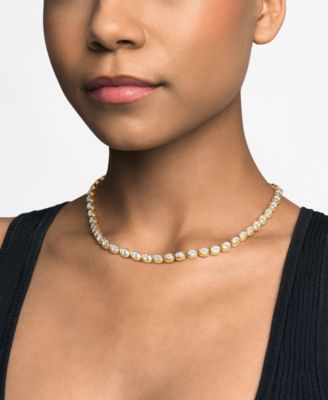 14K Gold-Plated Brass Bezel-Set Necklace