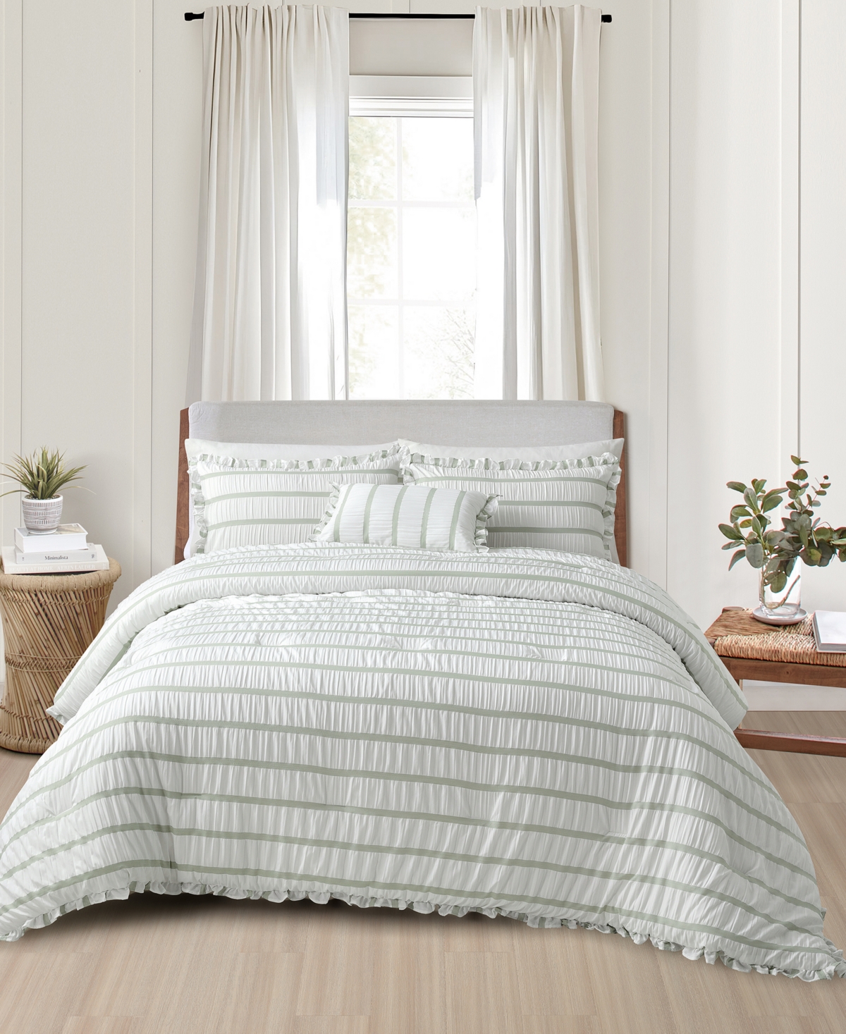 Sunham Splendid Kona Seersucker 4-pc. Comforter Sets