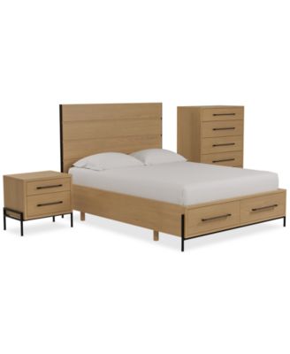 Linstead 3-Pc. King Panel Storage Set (Bed, Chest & Nightstand), Created for Macy's
