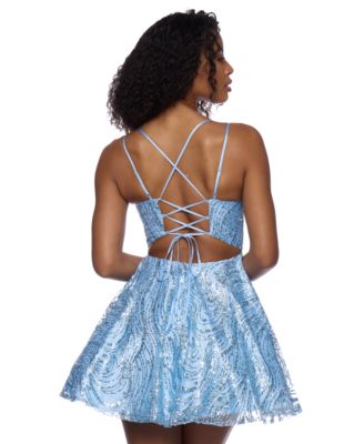 Juniors' Lace Sweetheart Double-Strap Dress