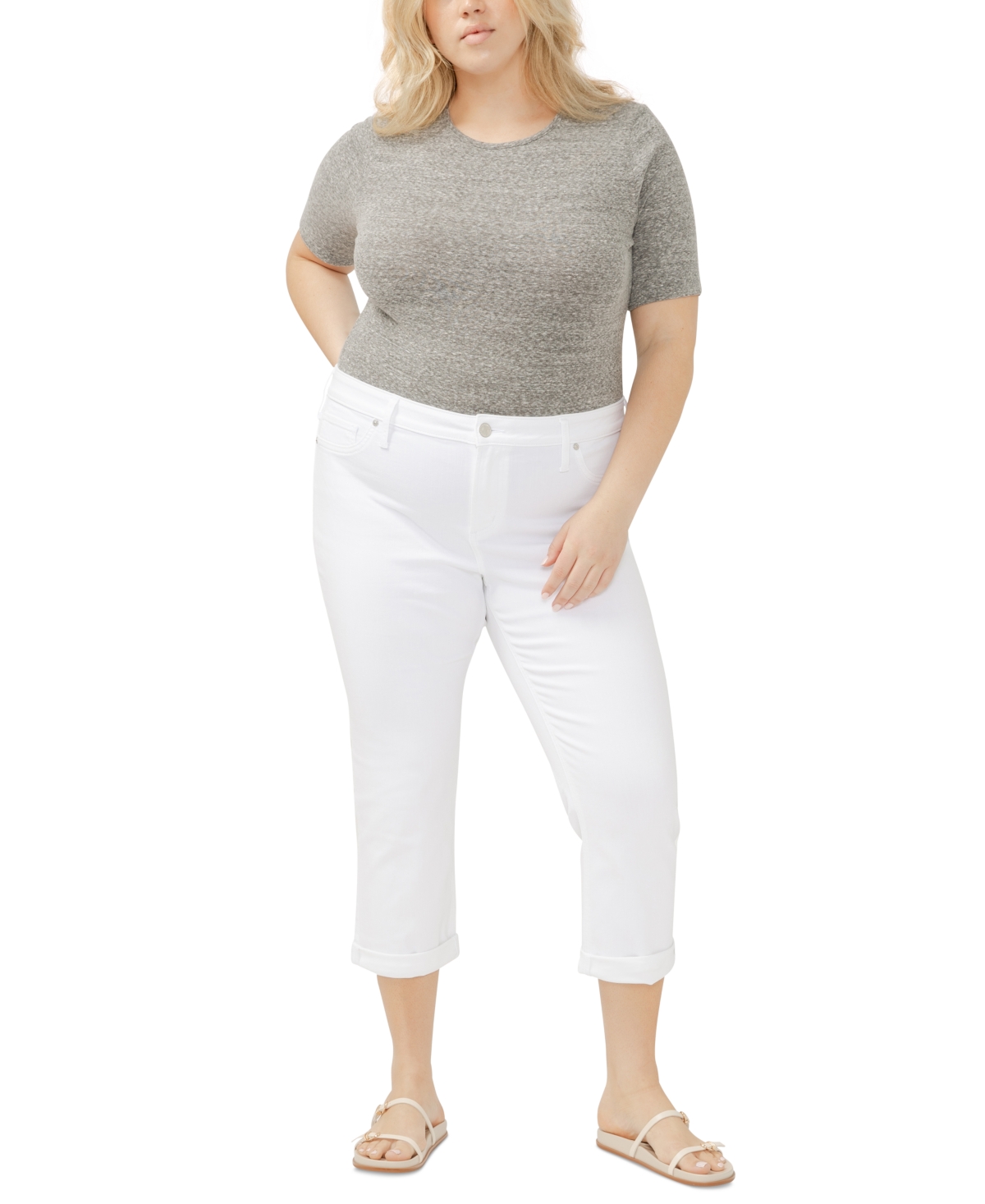 Shop Silver Jeans Co. Plus Size Elyse Mid Rise Comfort Fit Capri Jeans