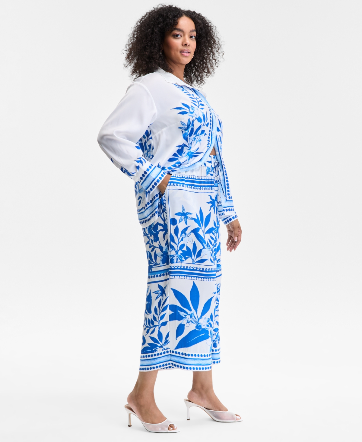 Inc International Concepts Plus Size Drawstring Wide-leg Pants, Exclusively At Macy's