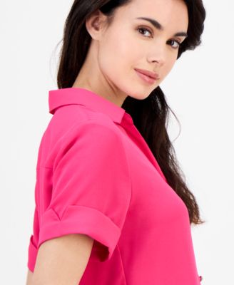 Women's Cuffed Short-Sleeve Shirt