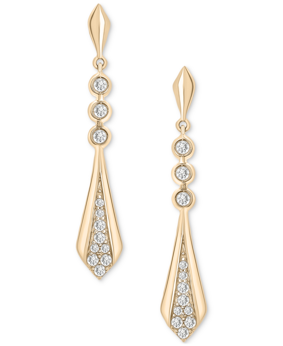 Diamond Flare Drop Earrings (1/4 ct. tw) in 14k Gold, Exclusively at Macy's - Yellow Gold